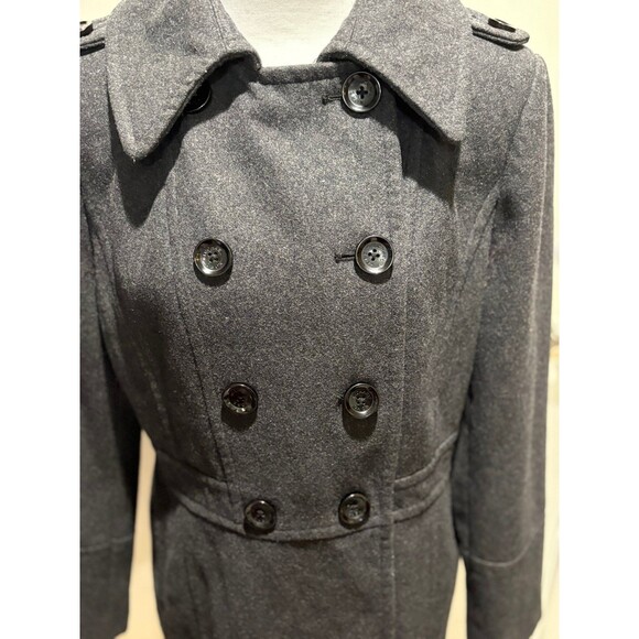 MICHAEL Michael Kors Women's Classic Wool Pea Coat in Charcoal Gray Medium - Picture 2 of 10